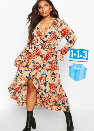 Сукня на запах в квітковий принт boohoo 20