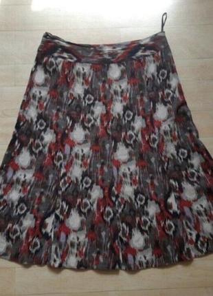 Разноцветная льняная юбка