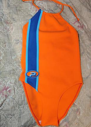 Шикарний стильний спортивний купальник під шию в басейн пляж тренування.