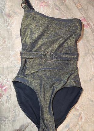 Стильний суцільний купальник з поясом в басейн пляж тренування.