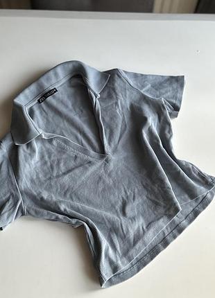 Топ футболка поло жіночій голубий zara