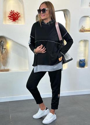 Прогулянковий костюм, повсякденний костюм з оверсайз тунікою мод окм-128