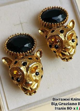 Винтажные клипсы от graziano, италия 80-х годов