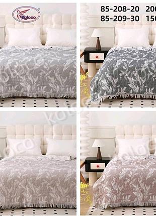 Покривало муслін з бахромою, полуторний, євро