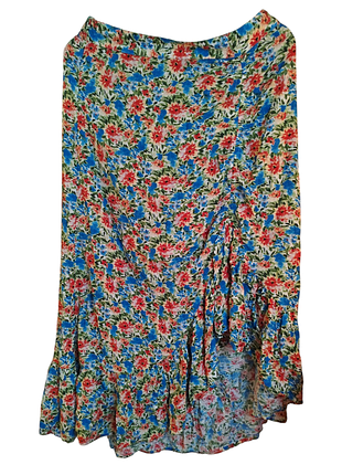 Женская летняя юбка в цветочный принт вискоза