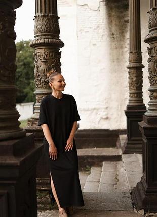 Женское стильное длинное платье футболка из легкой ткани 469 nd