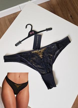 Трусики танга черные кружевные l 799 12 40 42 hunkemoller designer collection