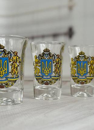 Набір стопок/чарки для горілки з гербом україни 40мл