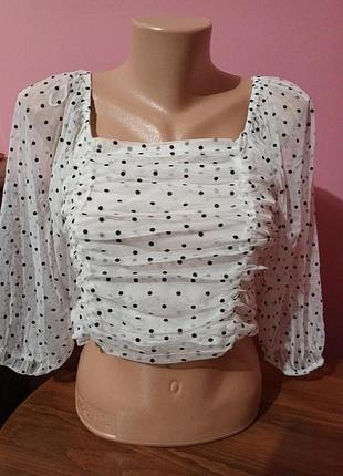 Блуза топ шифон горох