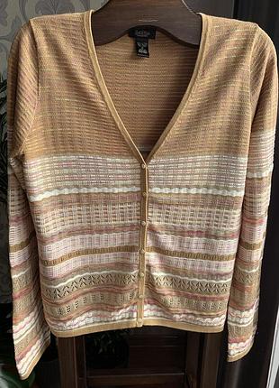 Літній кардиган з красивими ажурними полосами peck&peck р.м