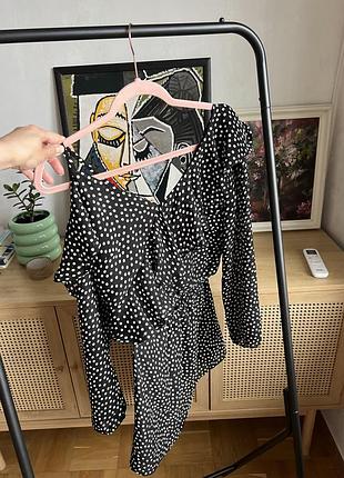 Костюм в горох (блузка и юбка polka dot) s-m