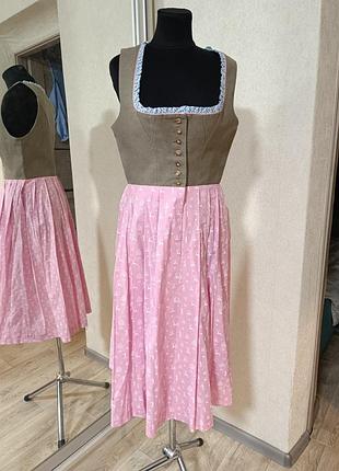 Сукня плаття 👗 октоберфест в баварському стилі дірндль з льону та бавовни вінтаж ретро