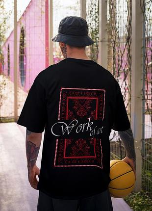 Oversize футболка с принтом work of art черная