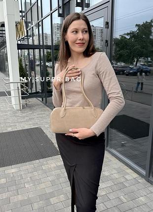 Сумка багет жіноча новинка натуральна замша італія