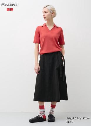 Юбка миди из смеси льна uniqlo