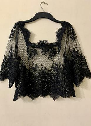 Шикарна святкова вечірня блуза з мережива