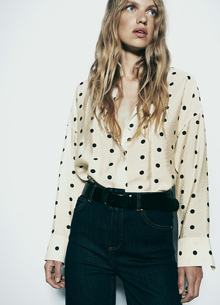 Блуза в горох сорочка zara