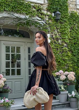 Хлопковый костюм топ и юбка облачко балон