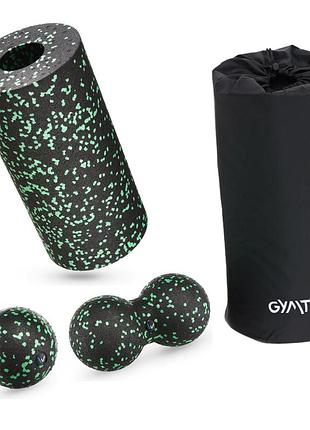 Набор массажеров gymtek для йоги и фитнеса черно-зеленый