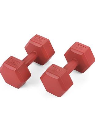 Гантелі для фітнесу композитні gymtek 2х3 кг червоний