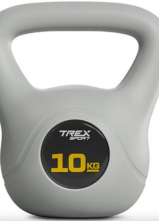 Гиря вінілова 10кг trex sport tx-010ckb сірий