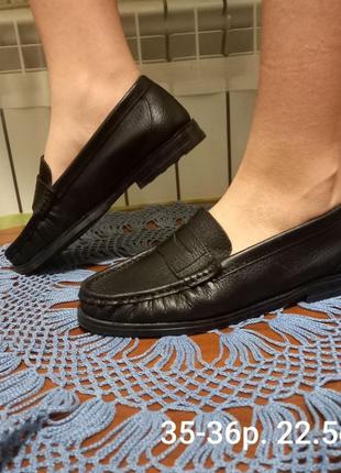 Новые кожаные туфли мокасины 35-36р. из испании1 фото