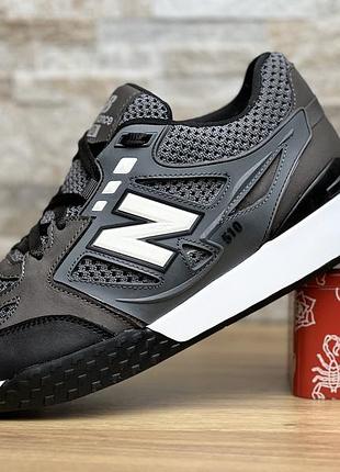 Кроссовки мужские летние new balance grey кожа-сетка