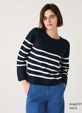 3d вязаный хлопковый свитер uniqlo