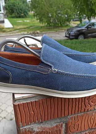 Комфортні джинсові мокасіни, туфлі florsheim