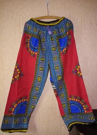 Офигенные хлопковые штанишки с п психоделичным рисунком, тайланд