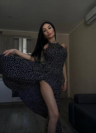 Платье миди в горохи