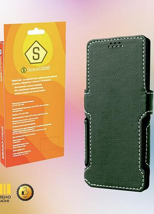 Чехол-книга statuscase из экокожи для телефона zte blade v8 mini (зеленый темный)