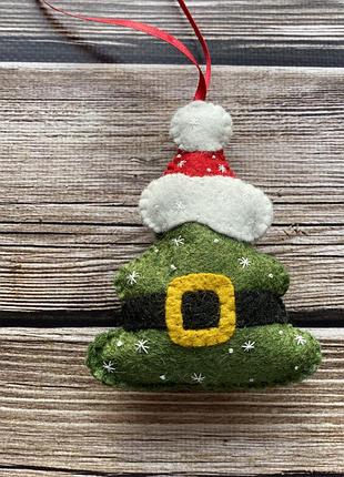 Іграшка підвіска з фетру ялинка новорічна/ ялинкова/ великодня