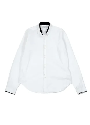 Мужская оригинальная белая дизайнерская рубашка karl lagerfeld ( 50 ) м-л