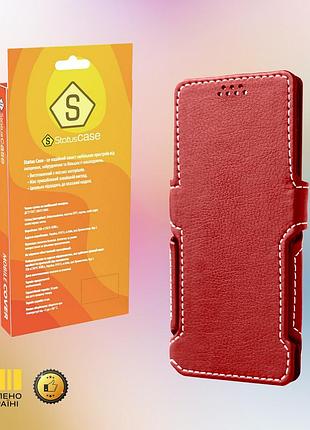 Чехол-книга statuscase из экокожи для телефона motorola moto e30 (красный)