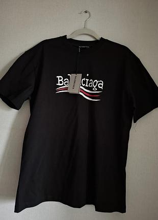 Футболка balenciaga біла, чорна 100% бавовна7 фото