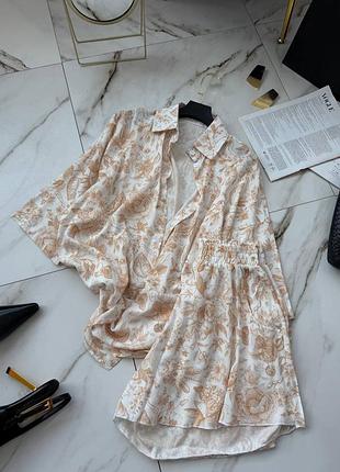 Літній костюм зі штапелю з квітковим принтом