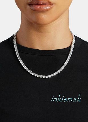 Теннисная цепь колье цирконий 5 мм cernucci англия