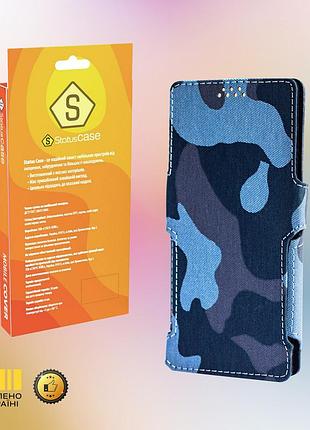 Чохол-книга statuscase із тканини для телефону ulefone armor x9 (хакі темний)