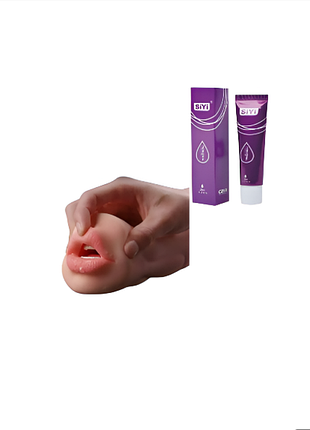 Мастурбатор чоловічий штучний реалістичний вагіна, рот подвійний двосторонній 2 в 1 + лубрикант