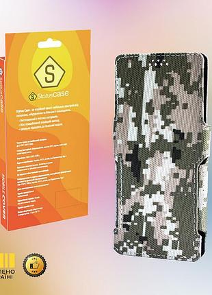 Чехол-книга statuscase из ткани для телефона oukitel k4000 plus (хаки светлый)