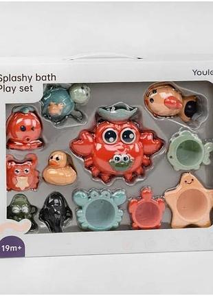 Гра для ванної брязкальця, тріскачки, заводна черепаха, лійки, в коробці