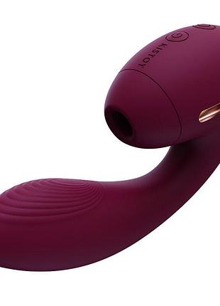 Вакуумный вибратор kistoy tina mini violet, вагинально-клиторальный. passion&books