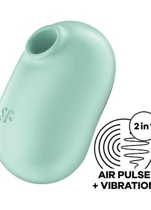 Вакуумний стимулятор із вібрацією satisfyer pro to go 2 mint. passion&books