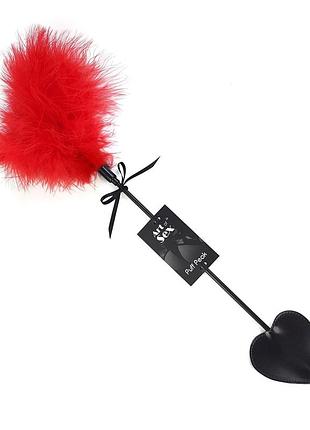 Щіткалка зі шлепалкою піка art of sex — puff peak, червона. passion&books