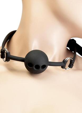 Кляп punishment - silicone ball gag – black