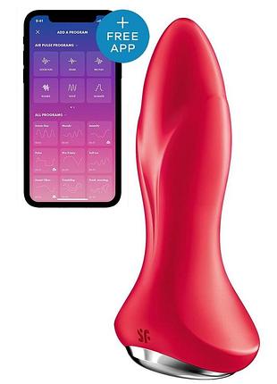Анальна смарт-вібропробка з перловим масажем satisfyer rotator plug 1+ red