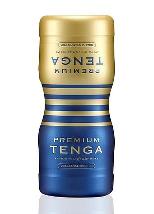 Мастурбатор tenga premium dual sensation cup, двосторонній, з двома незалежними каналами. passion&books