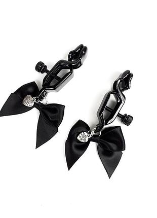 Зажимы для сосков art of sex - nipple clamps black bow. passion&books