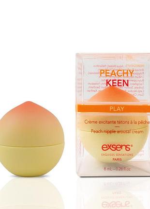 Возбуждающий крем для сосков exsens peachy keen (8 мл) с маслом жожоба и ши, съедобный, без сахара. passion&books